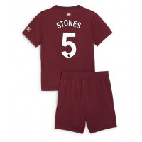 Maglia Calcio Manchester City John Stones #5 Terza Divisa Bambino 2024-25 Manica Corta (+ pantaloncini)